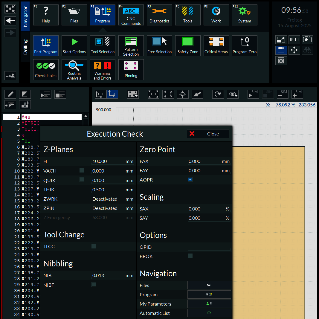 CNC 9x.00 user interface with new tab bar and editing functions in the ...